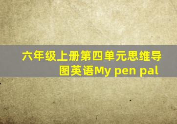 六年级上册第四单元思维导图英语My pen pal